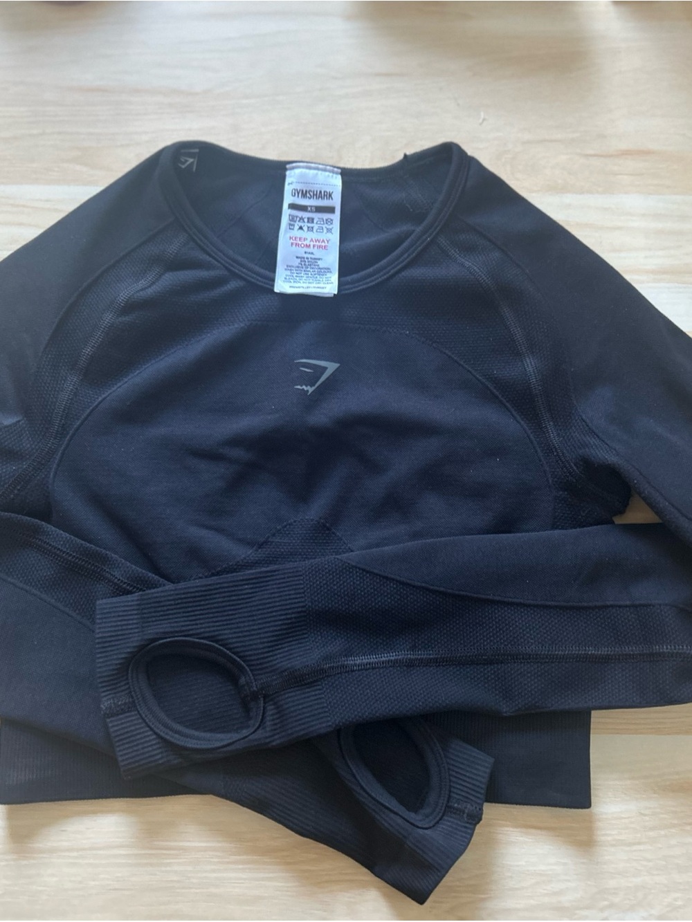 Gymshark Black Long Sleeve Seamless Crop Top